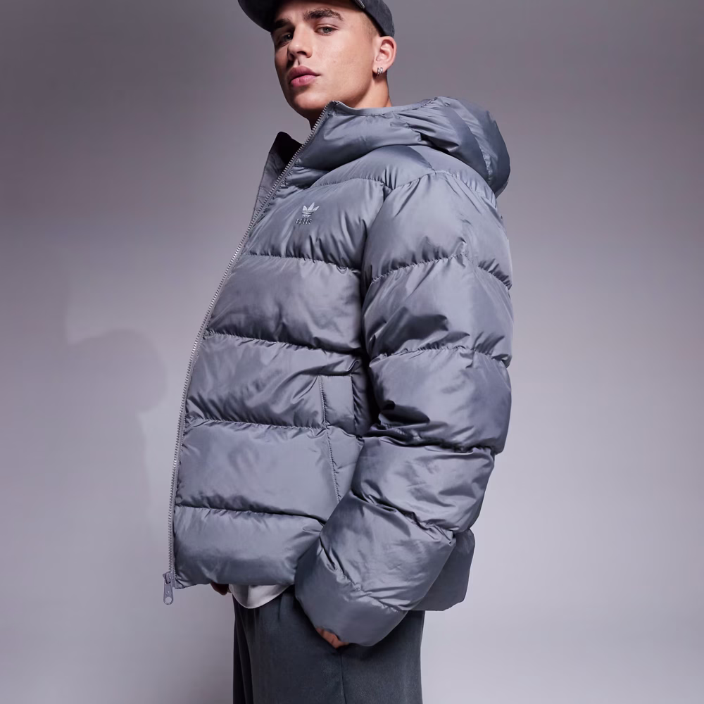 Adidas Originals puffer coat in grey