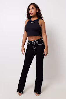 Joey mid rise flap flare jean