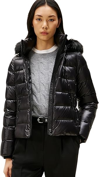 Tommy Hilfiger Women's Gloss Down Slim Jacket Puffer Jacket