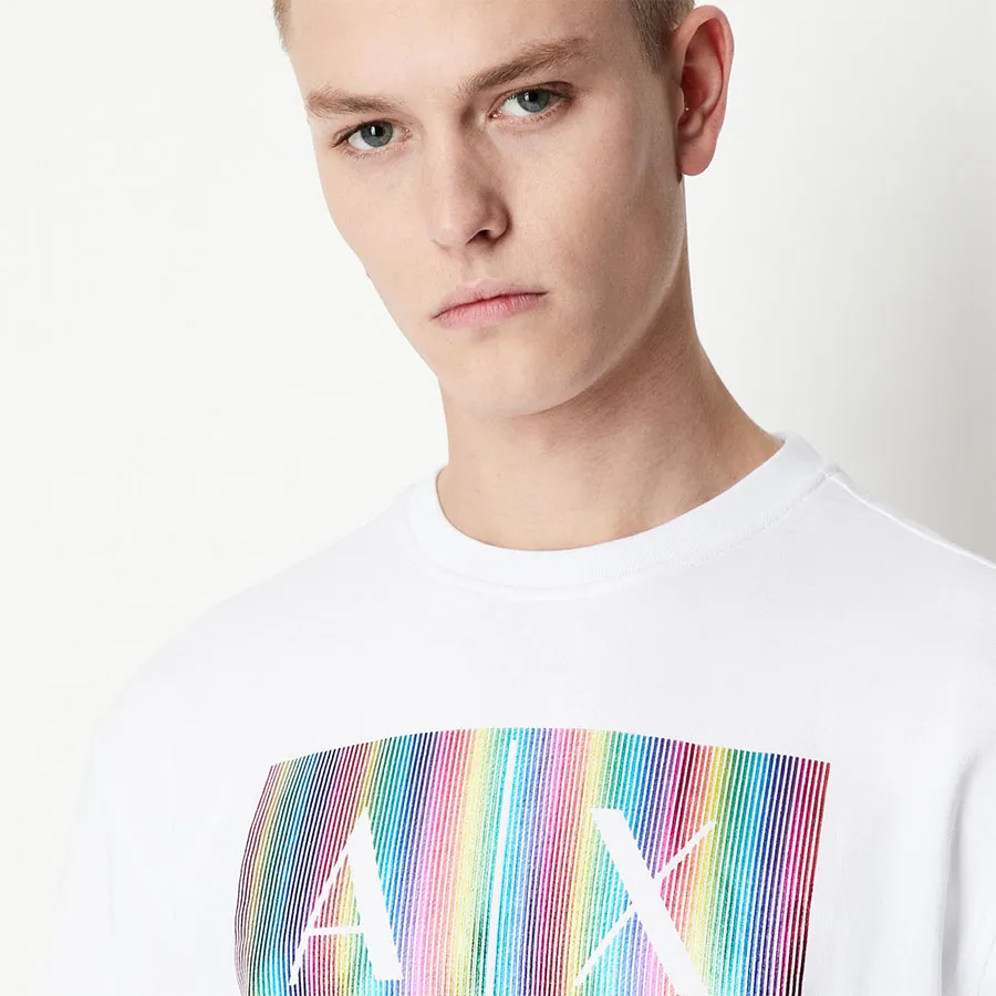 Armani Mobile Armani Exchange Pride Capsule Hooded Logo Print Sweatshirt