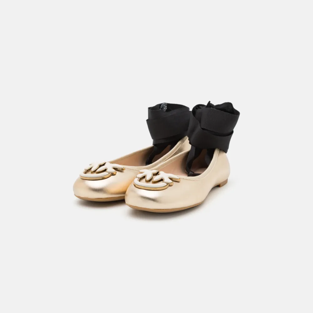 Pinko GIOIA - Ankle strap ballet pumps - light gold