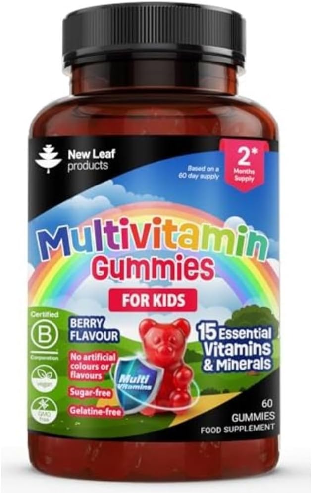 Multivitamins for Children Kids Sugar Free Multivitamin Gummies Two Months + Zinc 15 Essential Vitamins A, B3, B5, B6, B7, B9, B12, C, D3, E with Minerals, Gluten-Free Vegan Halal Multivits for Kids
