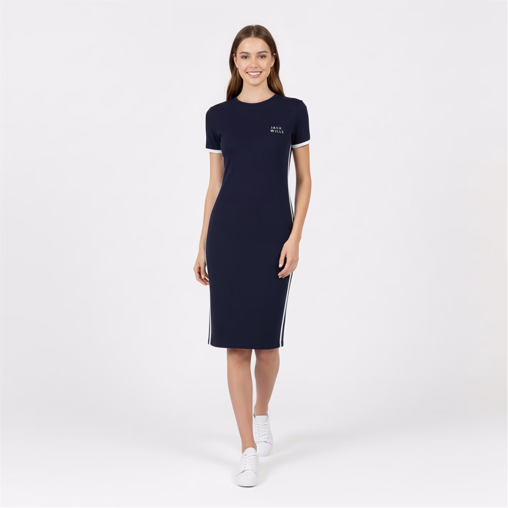 Jack Wills Goodrington Side Stripe Ringer Mini Dress