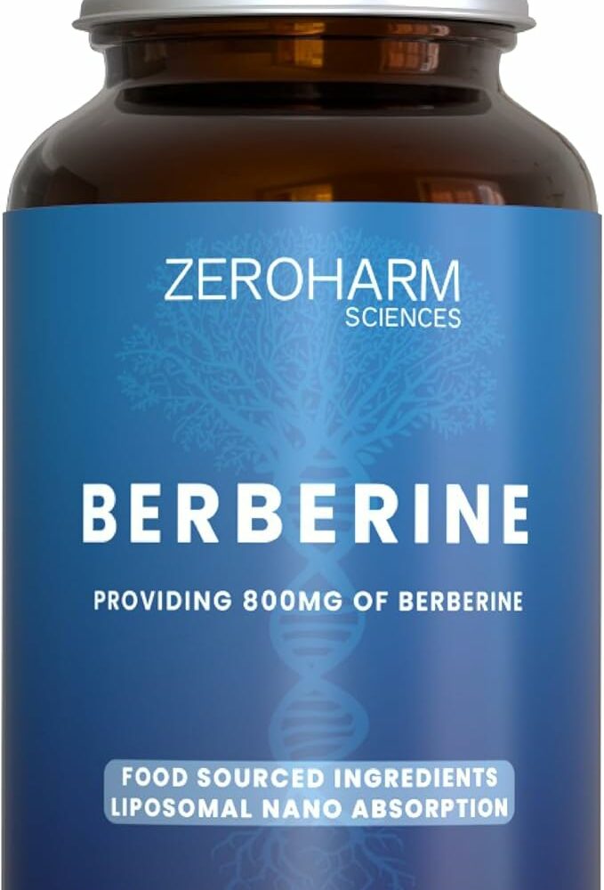 ZeroHarm Liposomal Berberine 800mg – High Absorption for Blood Sugar, Metabolism & Weight Support – Advanced Liposomal Delivery – Powered by Real Food Ingredients – 120 Vegan Capsules