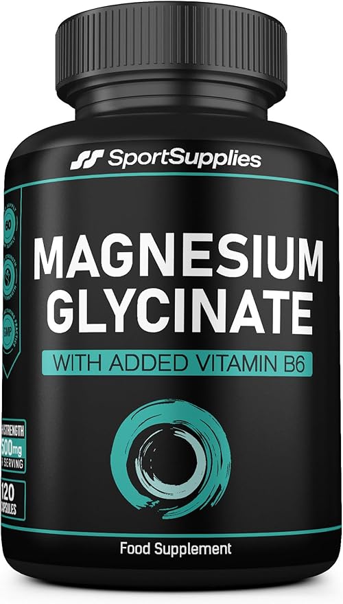 Magnesium Glycinate Supplements 1500mg & Vitamin B6-120 High Strength Capsules - 1500mg of Magnesium Providing 315mg Elemental Magnesium (Bisglycinate) - Pure Active Ingredient