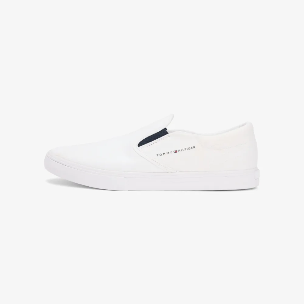 Tommy Hilfiger CANVAS SLIP-ON TRAINERS - Trainers - white