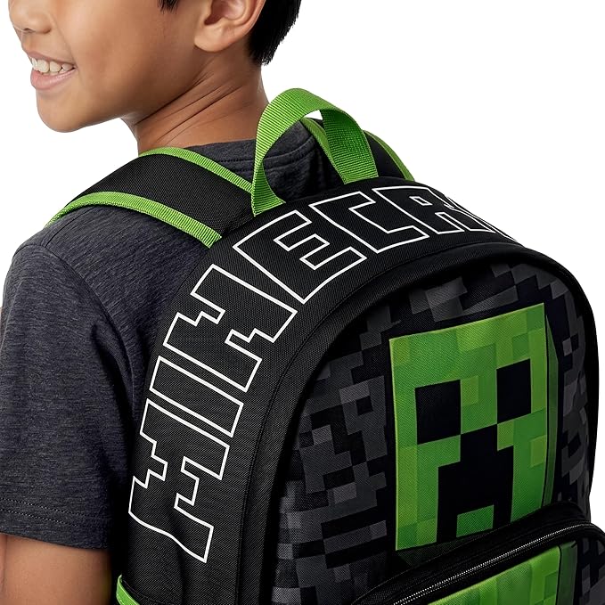 Minecraft Backpack, Creeper Boys Bag, Kids Bags For School, One Size