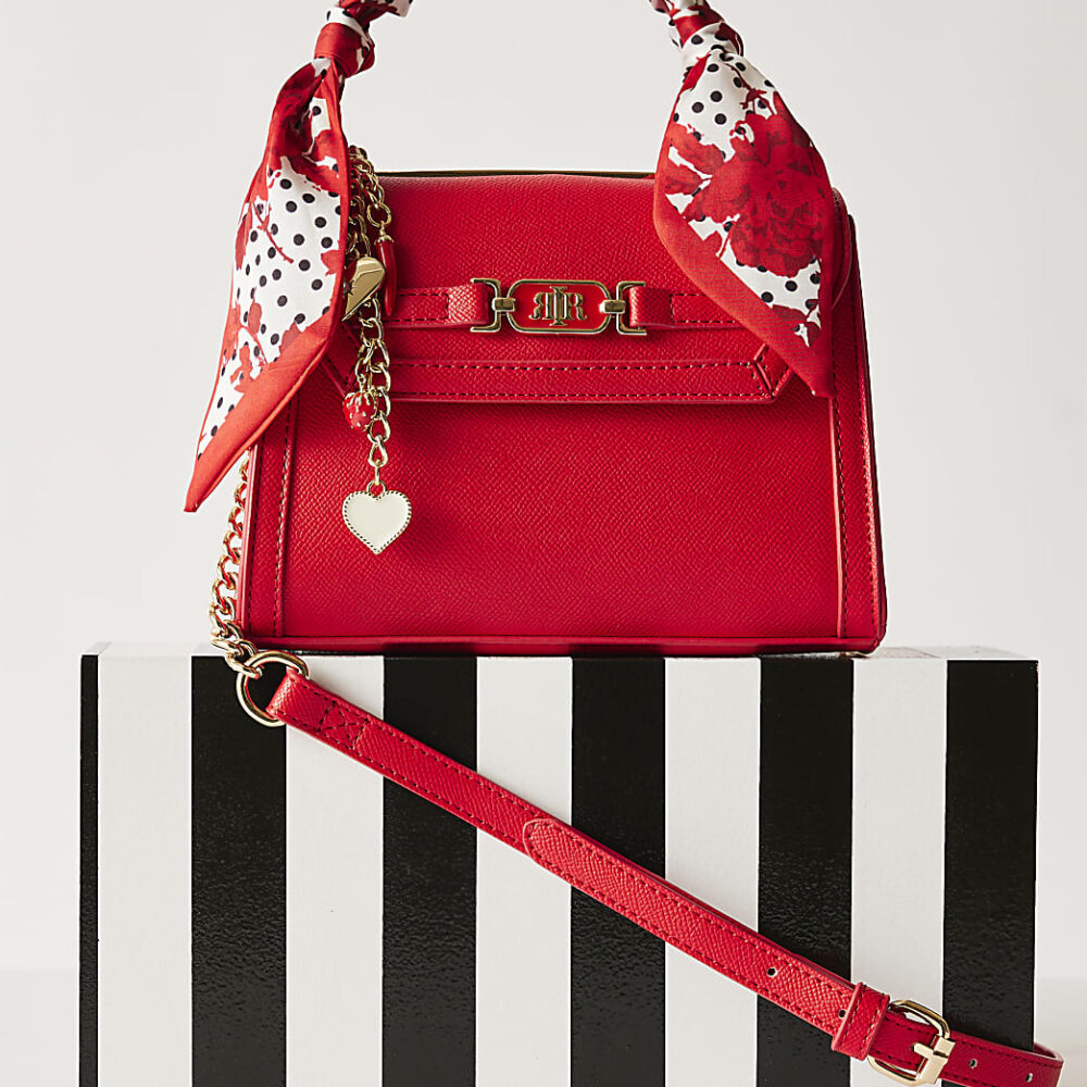 River Island - Red Mini Scarf Tote Cross Body Bag