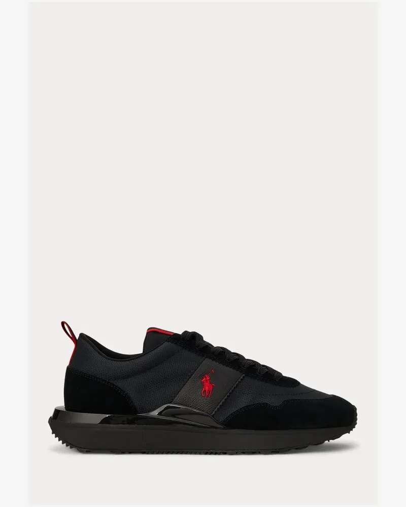Polo Ralph Lauren TRAIN 89 SUEDE & OXFORD SNEAKER UNISEX - Trainers - triple black/red