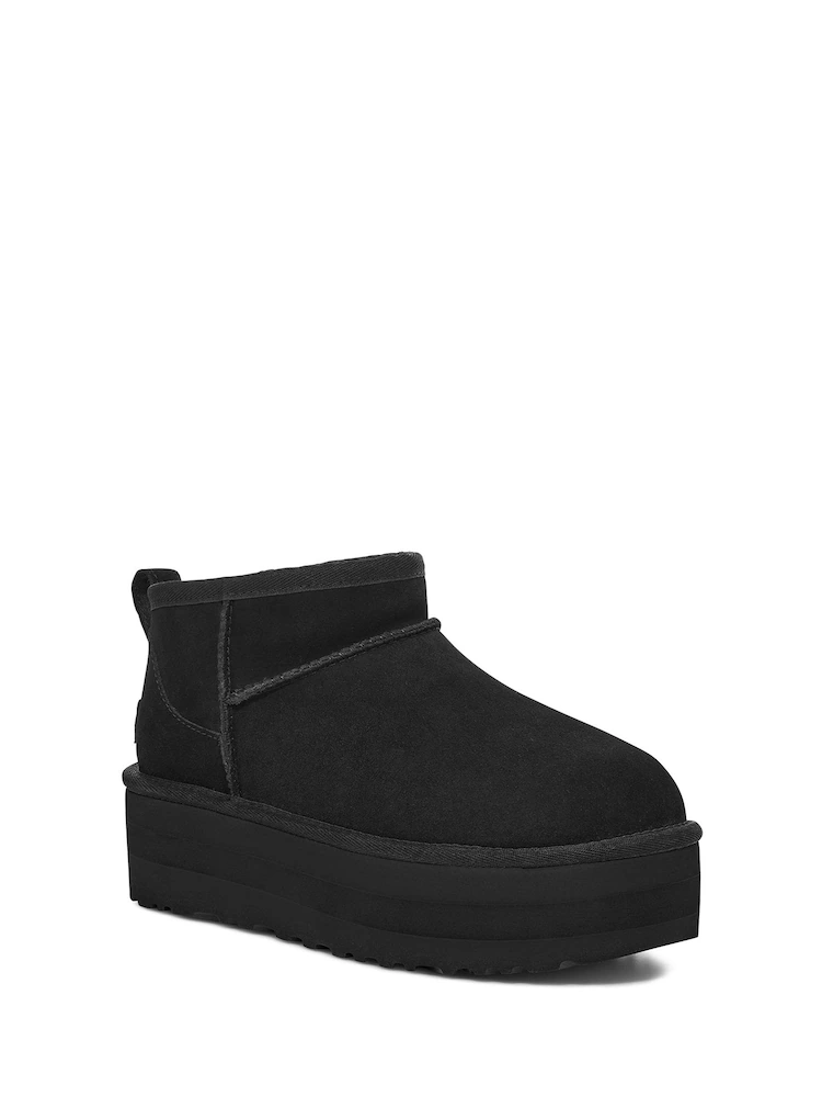 UGG Black Classic Ultra Mini Platform Boots