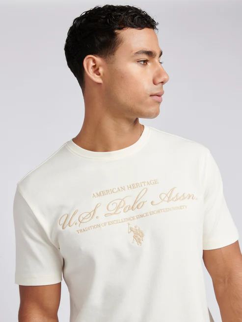 U.S.POLO ASSN - Mens Premium Graphic T-Shirt in Whisper White