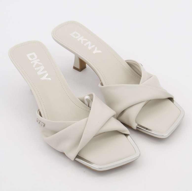 DKNY  Grey Twisted Heeled Sandals