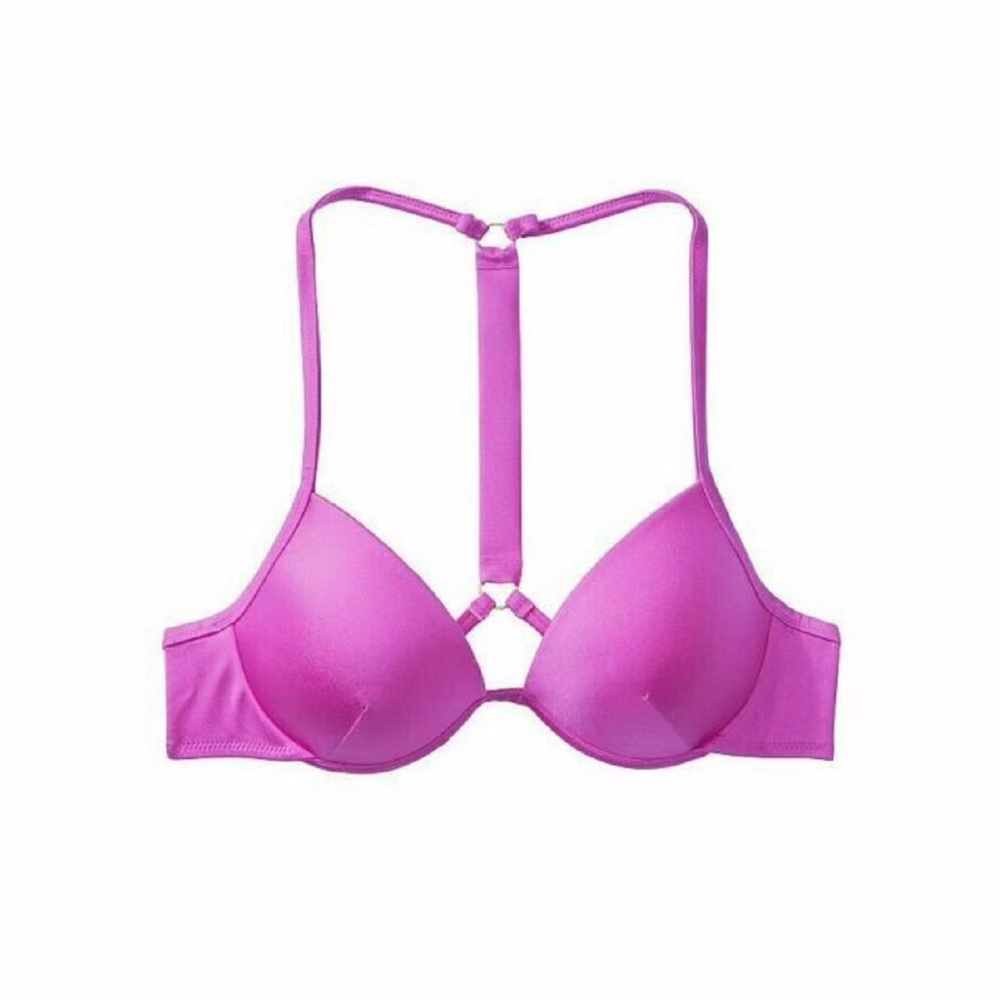 Victoria's Secret Women's Shine Strap Bikini Swim Top Fuchsia Bellflower