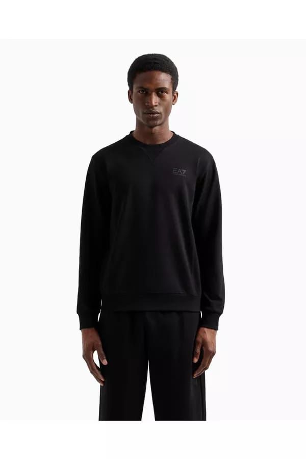 EA7 Emporio Armani Small Logo Crew Sweatshirt - Black