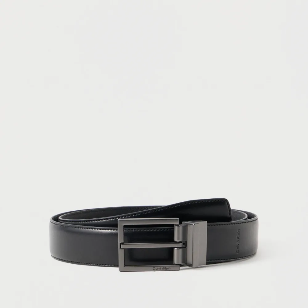 Calvin Klein SQUARE BUCKLE SMOOTH - Belt - black