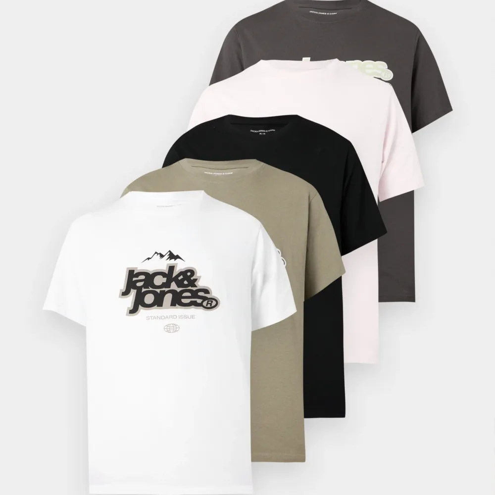 Jack & Jones JCOFLARE FRONT TEE CREW NECK 5 PACK - Print T-shirt