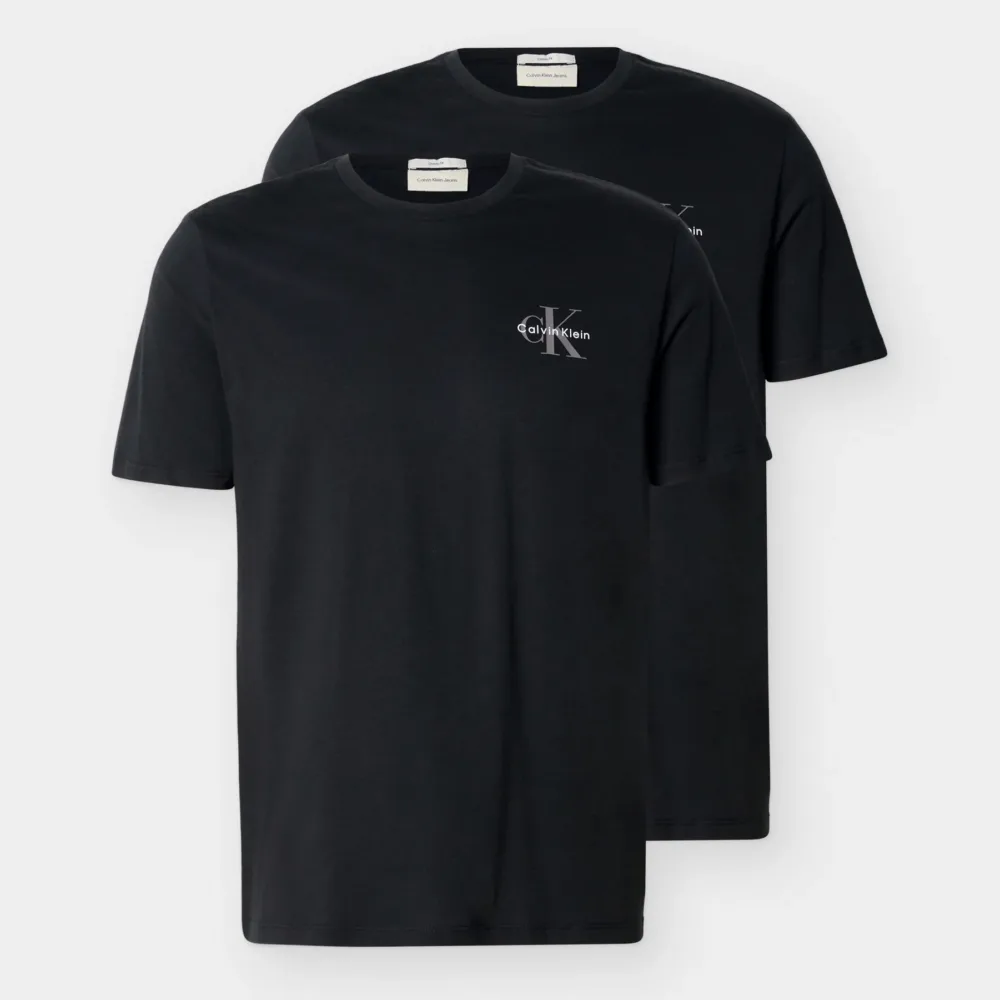 Calvin Klein Jeans CLASSIC MICRO MONOLOGO 2 PACK - Basic T-shirt - black