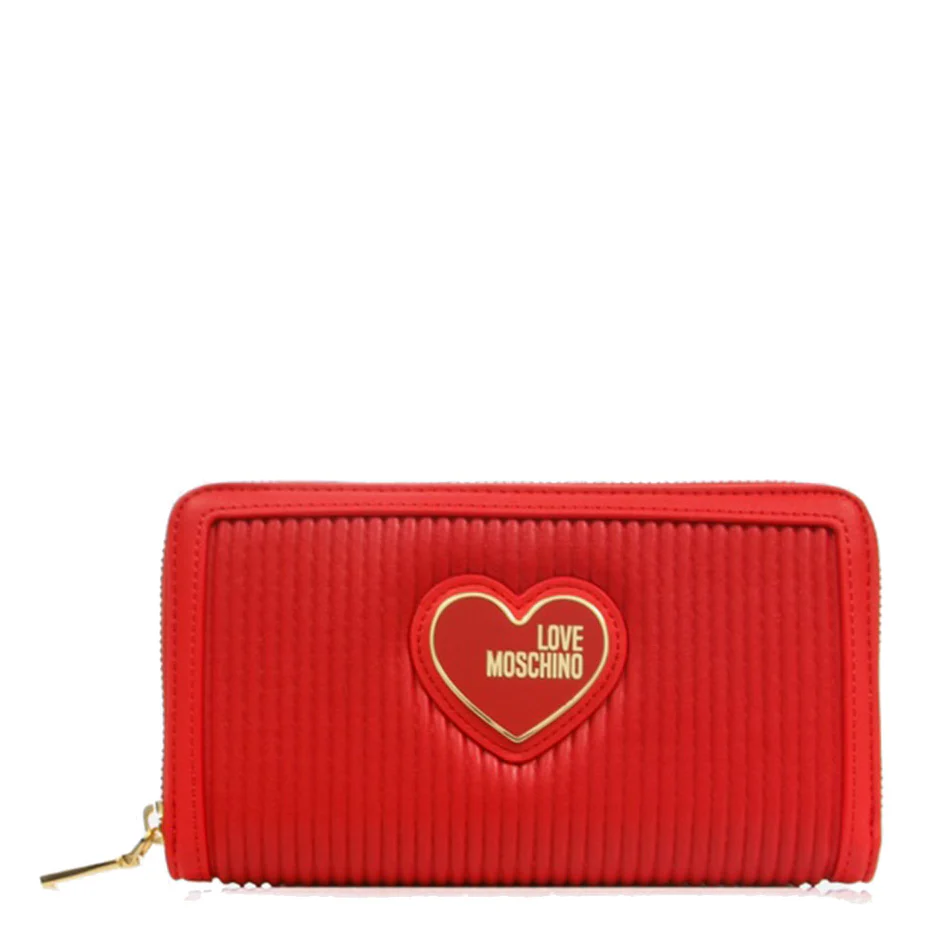 Love Moschino - Portafoglio Donna Zip Around LOVE MOSCHINO linea Pleated Rosso