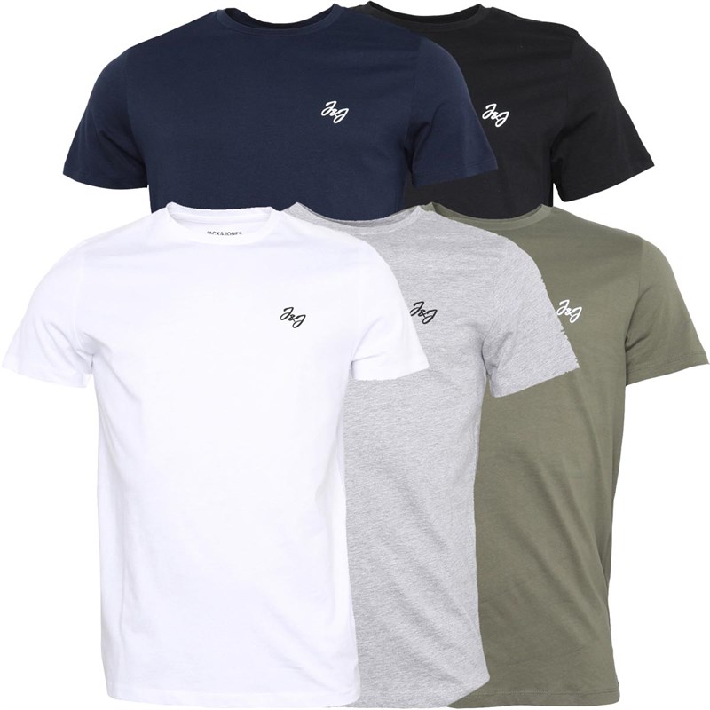 JACK & JONES Mens Joseph 5 Pack T-Shirts