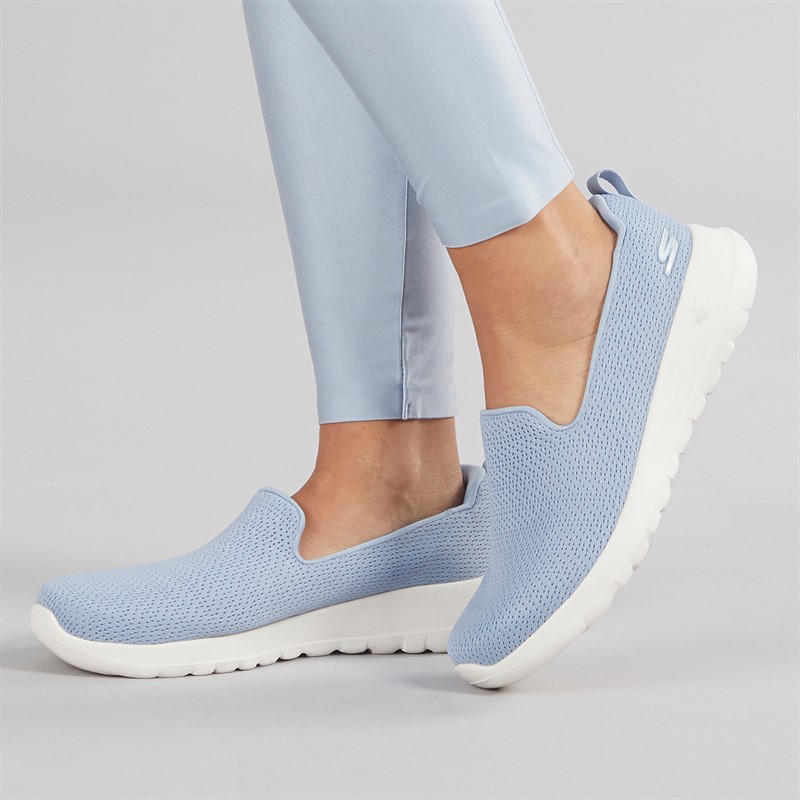 SKECHERS Womens Go Walk Joy Jaylene Trainers Light Blue/​White
