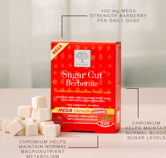 New Nordic Sugar Cut Berberine 400mg Mega Strength 60 Tablets