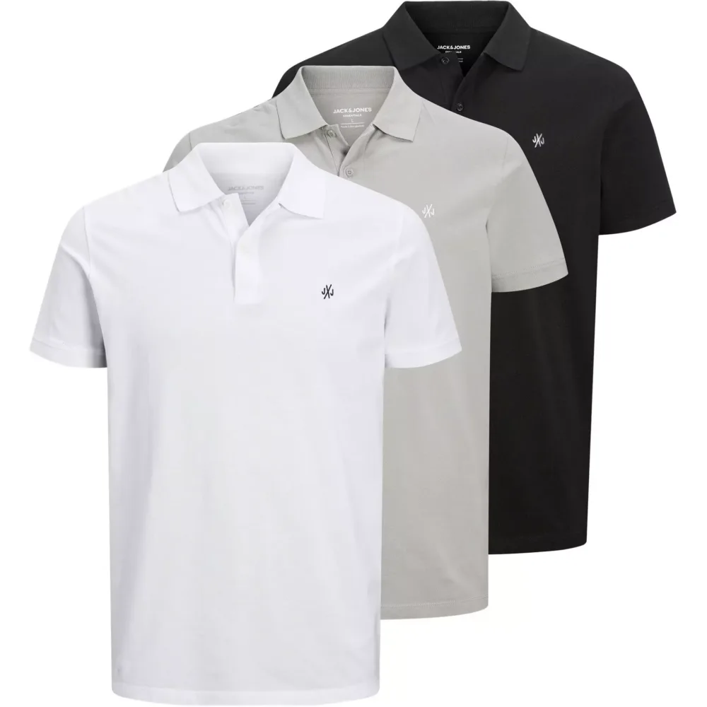Jack and Jones 3-Pack Short Sleeve Polo Shirt Mens