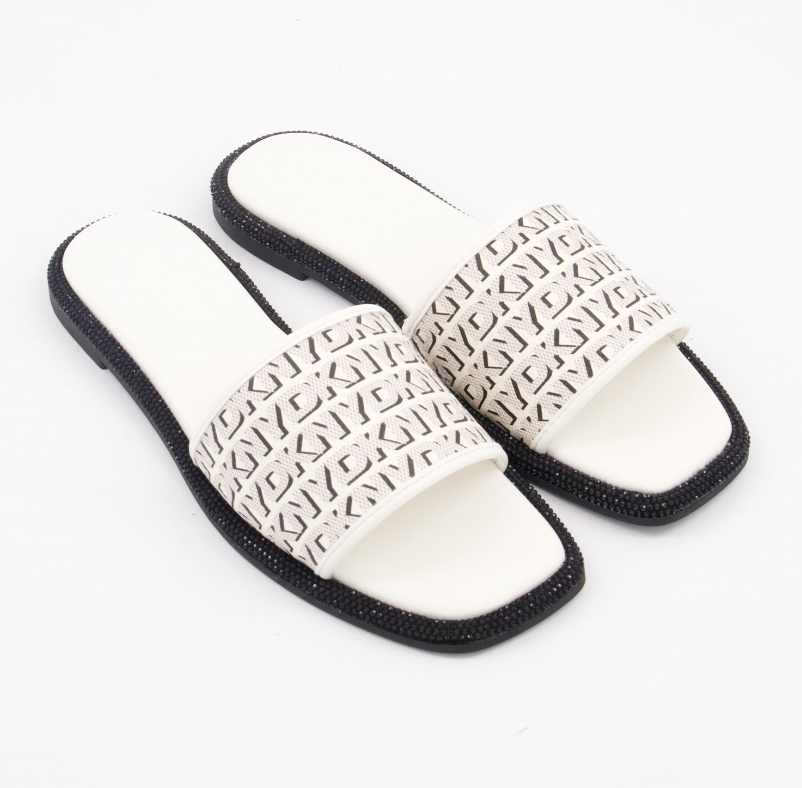 DKNY  White Patterned Sandals